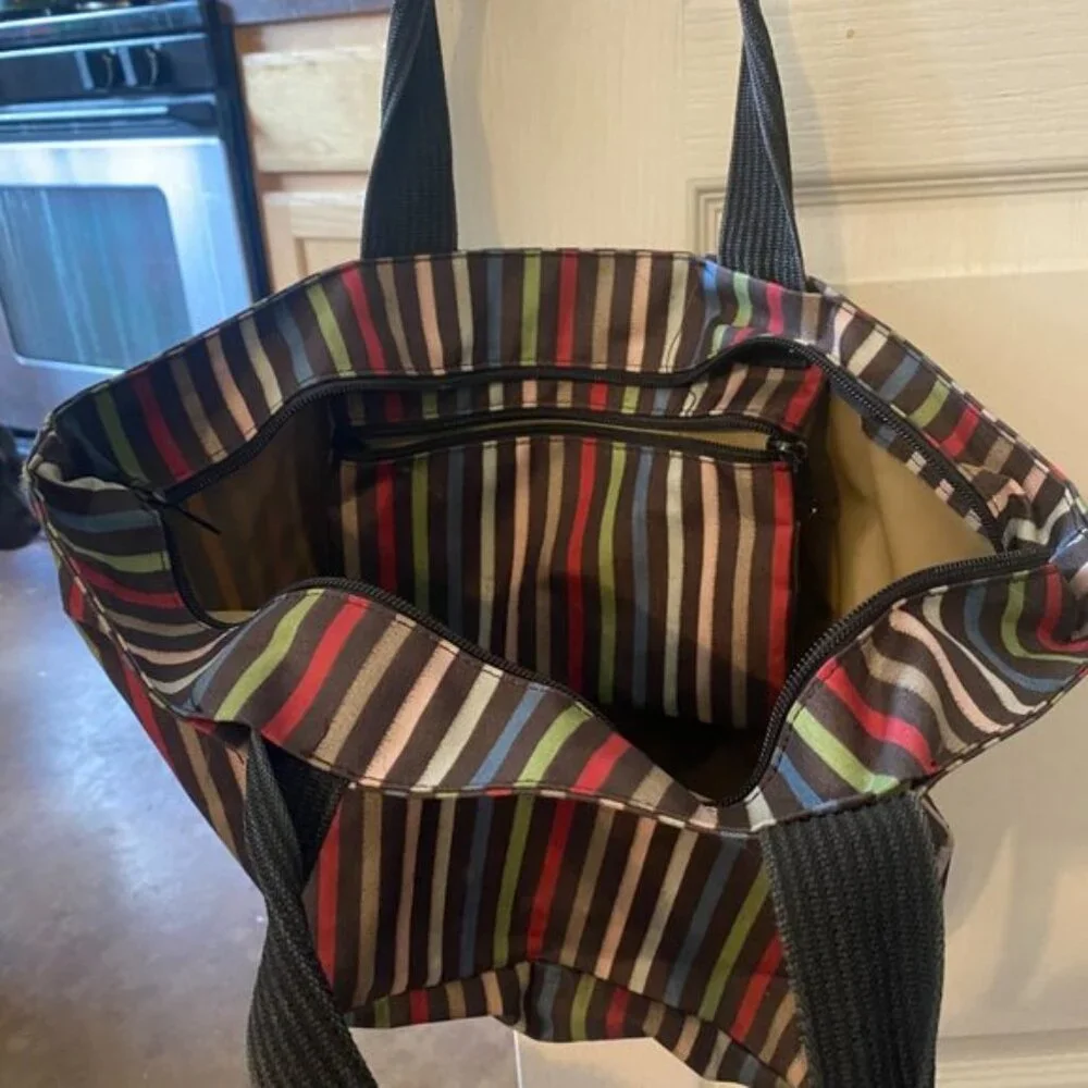 Herve Chapelier Paris Purse - Striped Multi Color/Rainbow - Picture 4 of 5